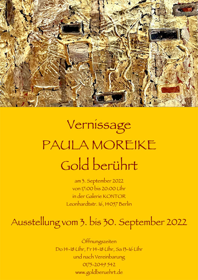 Gold berührt- Ausstellung größerer Werke ab 3. September 2022