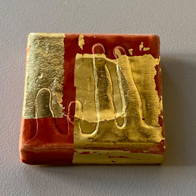 Ein Miniaturgoldbild 5 x 5 cm