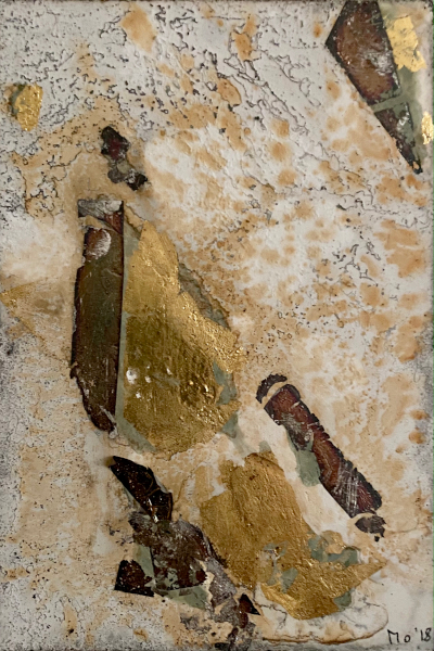 Ein Beispiel für ein Goldbild mit Rost. Ausschnitt.