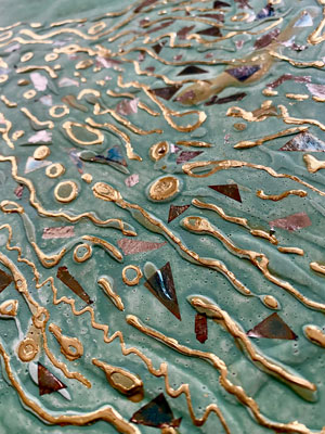 Goldbild, Füllhorn  2019 · 38x45 - Detailansicht