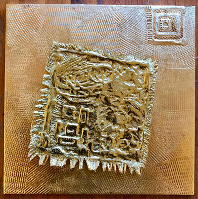Goldbild, Mayas Botschaft 2019 · 30x30