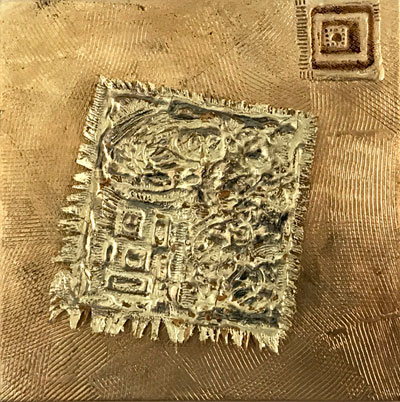 Goldbild, Mayas Botschaft 2019 · 30x30