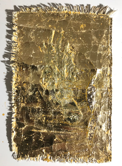 Goldbild, Mayas Maske 2019 · ca 20x30