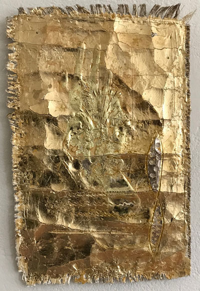Goldbild, Mayas Maske 2019 · ca 20x30