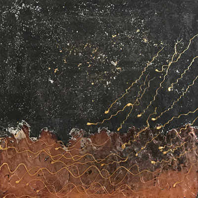 Goldbild, Sprung ins Silbermeer 2019 · 30x30 