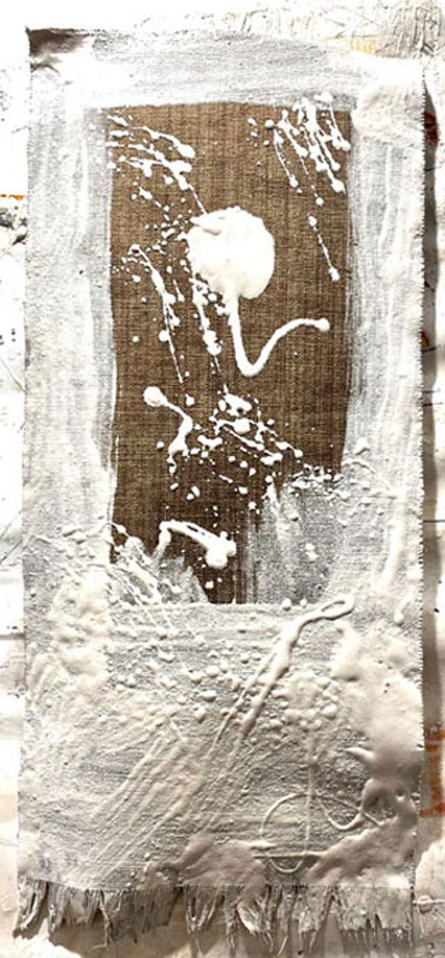 Entstehung des Goldbildes, Wandteppich 2021 · 20x43