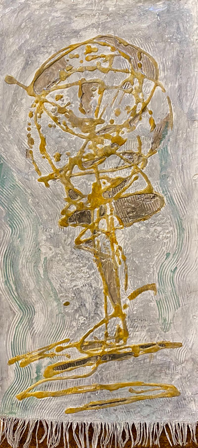 Entstehung des Goldbildes, Wandteppich 2021 · 20x43