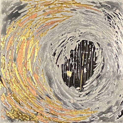 Goldbild, Wirbel, 2023, 20x20