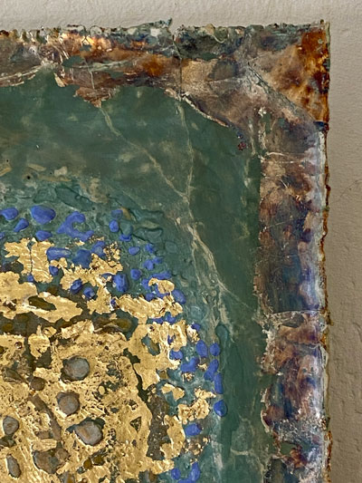 Ein Ausschnitt des Goldbildes, Dschungelkönigin 2022 · 60 x 26,5