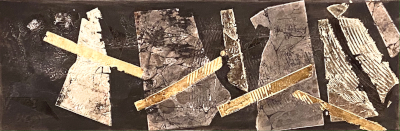 Miniaturbild - Gold und Silber auf schwarz 10x30