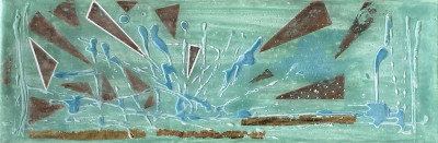 Miniaturbild - Gold & Silber auf türkis 10x30