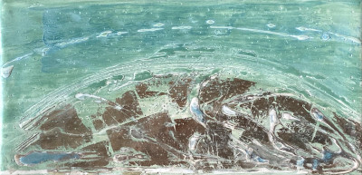 Miniaturbild - Gold & Silber auf türkis 10x20