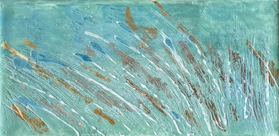 Miniaturbild - Gold & Silber auf türkis 10x20