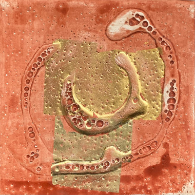 Miniaturbild - Gold auf rot 10x10