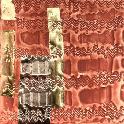 Miniaturbild - Gold auf rot 10x10