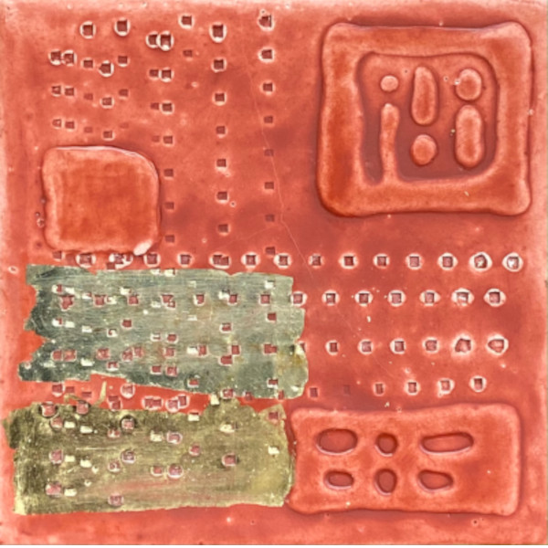 Miniaturbild - Gold auf rot 10x10