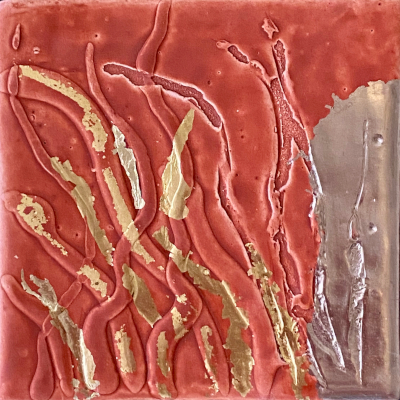Miniaturbild - Gold auf rot 10x10