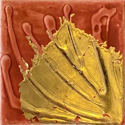 Miniaturbild - Gold auf rot 10x10