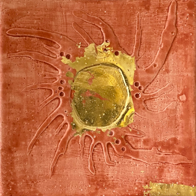 Miniaturbild - Gold auf rot 10x10