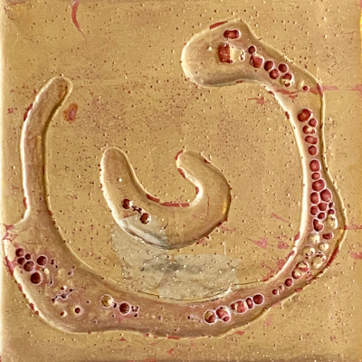 Miniaturbild - Gold auf rot 10x10