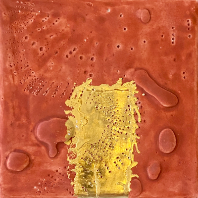 Miniaturbild - Gold auf rot 10x10