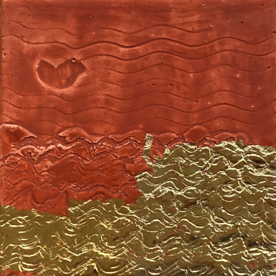Miniaturbild - Gold auf rot 10x10