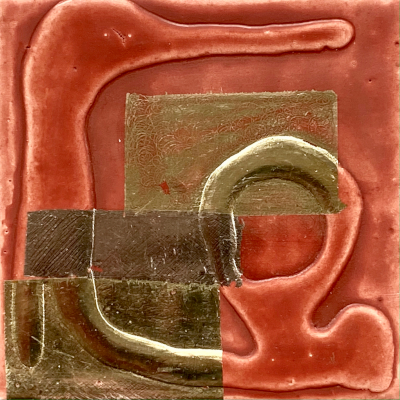 Miniaturbild - Gold auf rot 10x10