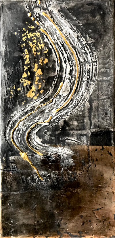Miniaturbild - Gold auf schwarz 10x20