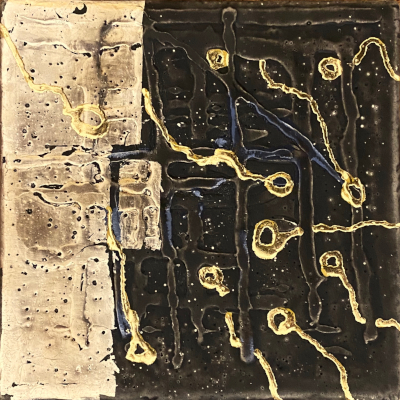 Miniaturbild - Gold auf schwarz 10x10