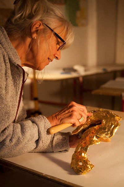 Entstehung der Holzskulptur, Drachen 2018 · 35x20 cm